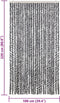vidaXL - Vliegengordijn - 100x220 - cm - chenille - grijs - en - zwart-wit