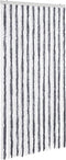 vidaXL - Vliegengordijn - 100x220 - cm - chenille - grijs - en - wit
