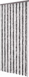 vidaXL - Vliegengordijn - 100x220 - cm - chenille - grijs - en - wit