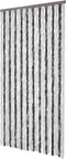 vidaXL - Vliegengordijn - 100x220 - cm - chenille - grijs - en - wit
