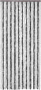 vidaXL - Vliegengordijn - 100x220 - cm - chenille - grijs - en - wit