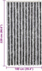 vidaXL - Vliegengordijn - 100x220 - cm - chenille - grijs - en - zwart