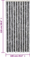 vidaXL - Vliegengordijn - 100x220 - cm - chenille - grijs - en - zwart