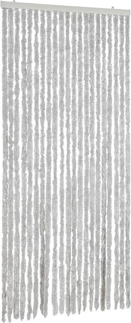 vidaXL - Vliegengordijn - 100x220 - cm - chenille - grijs