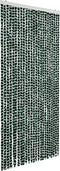vidaXL - Vliegengordijn - 100x220 - cm - chenille - groen - en - wit