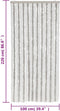 vidaXL - Vliegengordijn - 100x220 - cm - chenille - lichtgrijs - en - wit