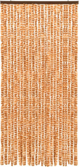 vidaXL - Vliegengordijn - 100x220 - cm - chenille - oker - en - wit