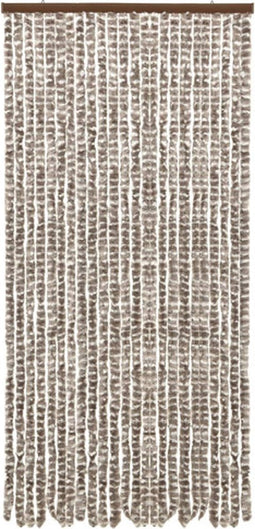vidaXL - Vliegengordijn - 100x220 - cm - chenille - taupe - en - wit