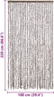 vidaXL - Vliegengordijn - 100x220 - cm - chenille - taupe - en - wit