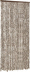vidaXL - Vliegengordijn - 100x220 - cm - chenille - taupe - en - wit