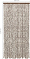 vidaXL - Vliegengordijn - 100x220 - cm - chenille - taupe - en - wit