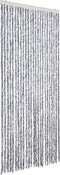 vidaXL - Vliegengordijn - 100x220 - cm - chenille - wit - en - grijs