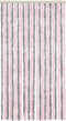 vidaXL - Vliegengordijn - 100x220 - cm - chenille - zilvergrijs - en - roze