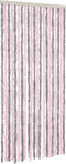 vidaXL - Vliegengordijn - 100x220 - cm - chenille - zilvergrijs - en - roze