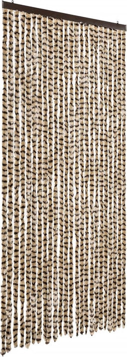 vidaXL - Vliegengordijn - 100x230 - cm - chenille - beige - en - bruin