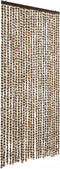 vidaXL - Vliegengordijn - 100x230 - cm - chenille - beige - en - bruin