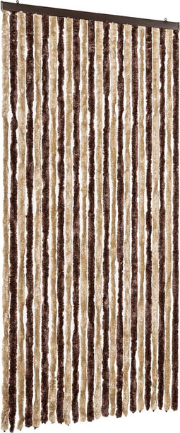 vidaXL - Vliegengordijn - 100x230 - cm - chenille - beige - en - lichtbruin