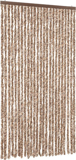 vidaXL - Vliegengordijn - 100x230 - cm - chenille - beige - en - donkerbruin