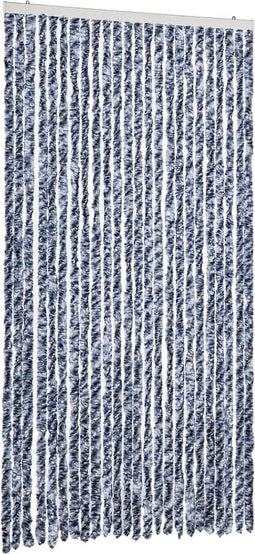 vidaXL - Vliegengordijn - 100x230 - cm - chenille - blauw - en - wit