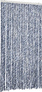 vidaXL - Vliegengordijn - 100x230 - cm - chenille - blauw - en - wit