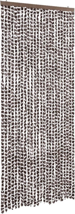 vidaXL - Vliegengordijn - 100x230 - cm - chenille - bruin - en - wit