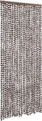 vidaXL - Vliegengordijn - 100x230 - cm - chenille - bruin - en - wit