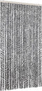 vidaXL - Vliegengordijn - 100x230 - cm - chenille - grijs - en - zwart-wit