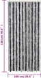 vidaXL - Vliegengordijn - 100x230 - cm - chenille - grijs - en - zwart