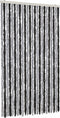 vidaXL - Vliegengordijn - 100x230 - cm - chenille - grijs - en - zwart