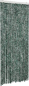 vidaXL - Vliegengordijn - 100x230 - cm - chenille - groen - en - wit