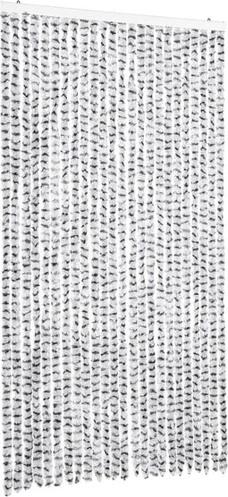 vidaXL - Vliegengordijn - 100x230 - cm - chenille - lichtgrijs - en - donkergrijs