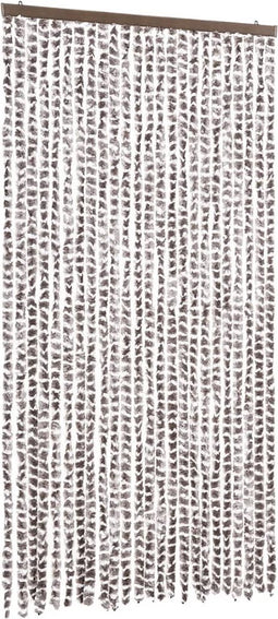vidaXL - Vliegengordijn - 100x230 - cm - chenille - taupe - en - wit