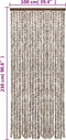vidaXL - Vliegengordijn - 100x230 - cm - chenille - taupe - en - wit