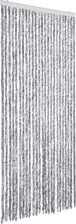 vidaXL - Vliegengordijn - 100x230 - cm - chenille - wit - en - grijs