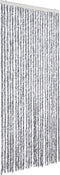 vidaXL - Vliegengordijn - 100x230 - cm - chenille - wit - en - grijs