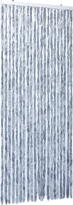 vidaXL - Vliegengordijn - 100x230 - cm - chenille - zilver