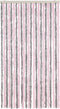 vidaXL - Vliegengordijn - 100x230 - cm - chenille - zilvergrijs - en - roze