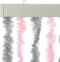 vidaXL - Vliegengordijn - 100x230 - cm - chenille - zilvergrijs - en - roze