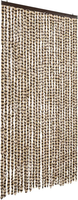 vidaXL - Vliegengordijn - 118x220 - cm - chenille - beige - en - bruin