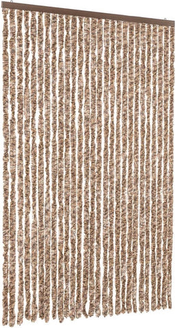 vidaXL - Vliegengordijn - 118x220 - cm - chenille - beige - en - donkerbruin