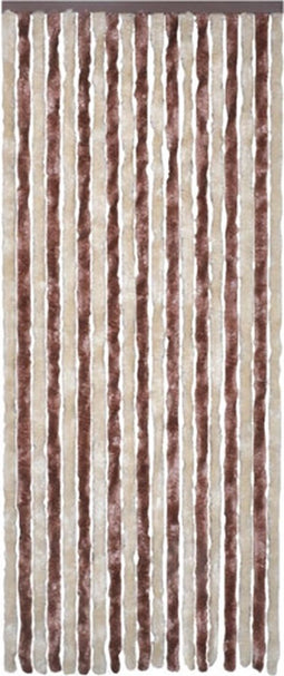 vidaXL - Vliegengordijn - 118x220 - cm - chenille - beige - en - lichtbruin