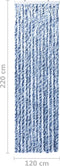 vidaXL - Vliegengordijn - 118x220 - cm - chenille - blauw - en - wit