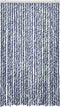 vidaXL - Vliegengordijn - 118x220 - cm - chenille - blauw - en - wit