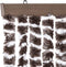 vidaXL - Vliegengordijn - 118x220 - cm - chenille - bruin - en - wit