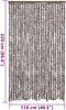 vidaXL - Vliegengordijn - 118x220 - cm - chenille - bruin - en - wit