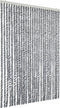 vidaXL - Vliegengordijn - 118x220 - cm - chenille - grijs - en - zwart-wit
