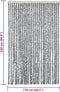 vidaXL - Vliegengordijn - 118x220 - cm - chenille - grijs - en - zwart-wit