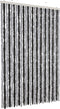 vidaXL - Vliegengordijn - 118x220 - cm - chenille - grijs - en - zwart
