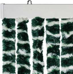 vidaXL - Vliegengordijn - 118x220 - cm - chenille - groen - en - wit