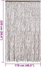 vidaXL - Vliegengordijn - 118x220 - cm - chenille - taupe - en - wit